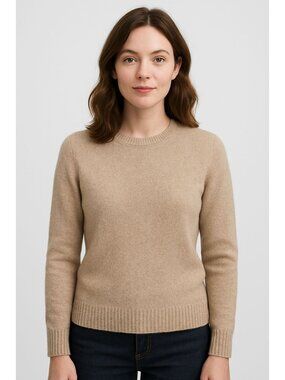 DYI Women's Cashmere Wool Oversized Sweater Tan Medium